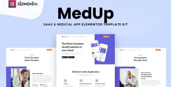 MedUp – Medical SaaS Elementor Template Kit