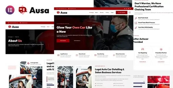 Ausa – Autocar Salon & Detailing Services Elementor Template Kit